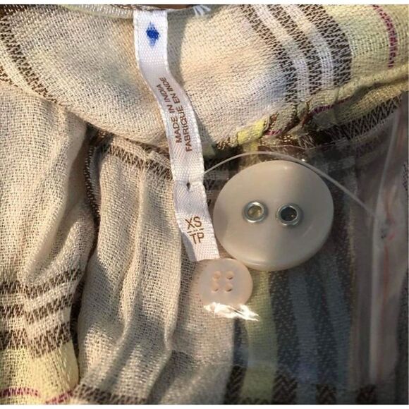 New Free People It’s The Good Life Plaid Top Size XS - Picture 6 of 8